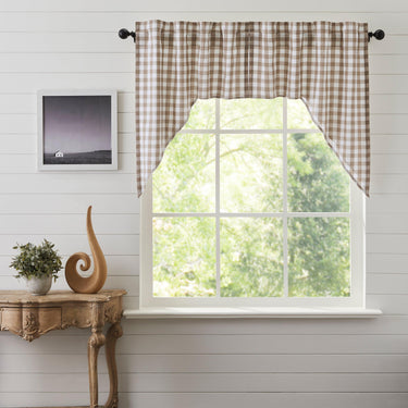 Annie Buffalo Portabella Check Swag Set of 2 36x36x16 VHC Brands - The Fox Decor